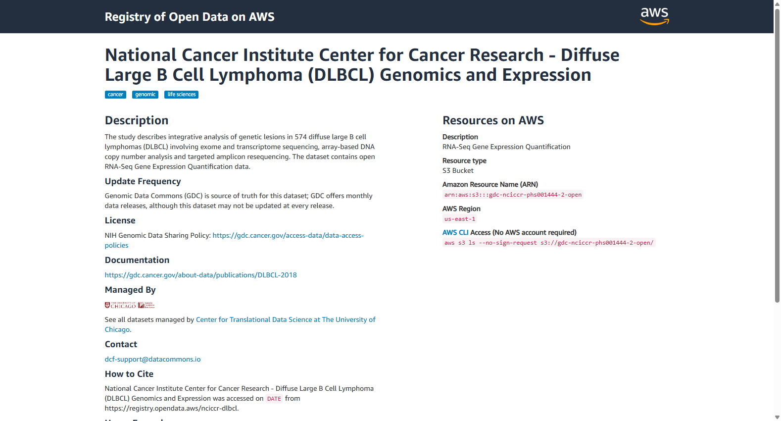 NCI CCR DLBCL Genomics and Expression