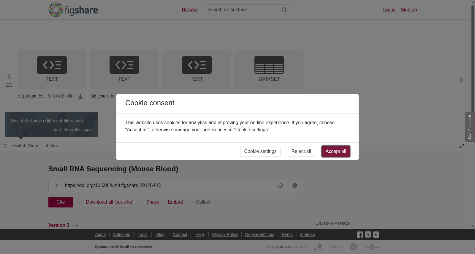 <b>Small RNA Sequencing</b><b> (Mouse Blood)</b> 数据集图片