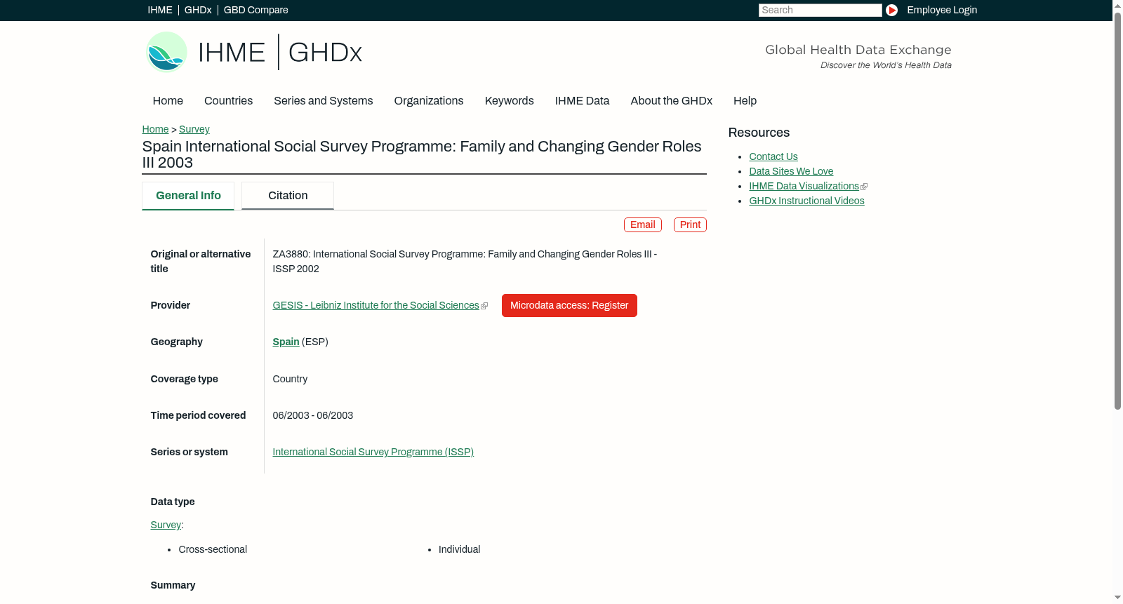Spain International Social Survey Programme: Family and Changing Gender Roles III 2003 数据集图片