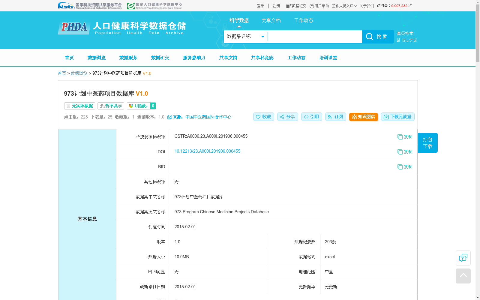 973计划中医药项目数据库 数据集图片