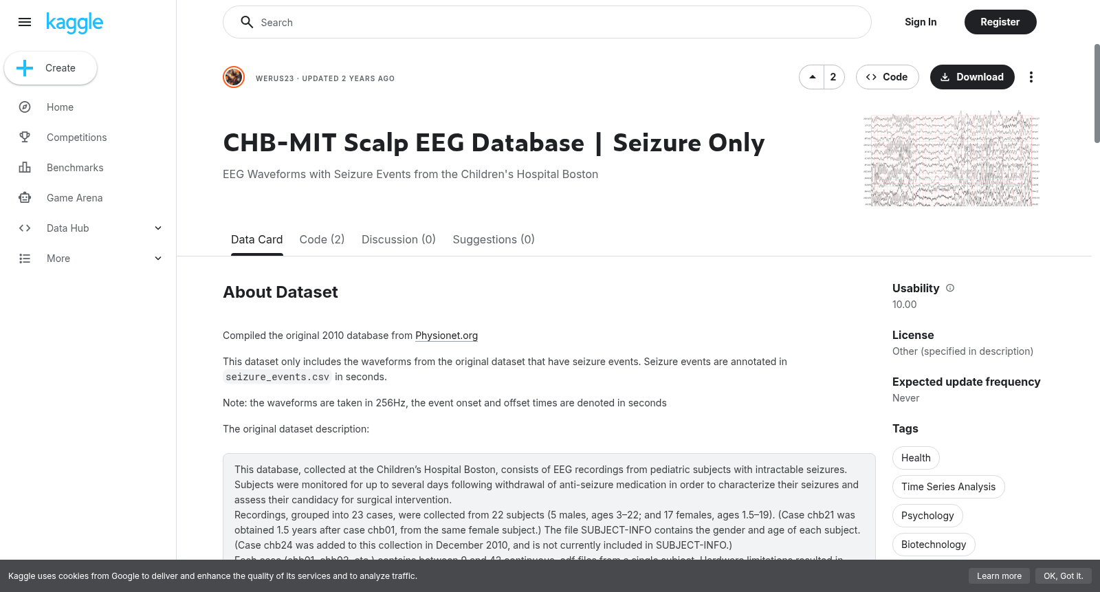 CHB-MIT Scalp EEG Database | Seizure Only 数据集图片
