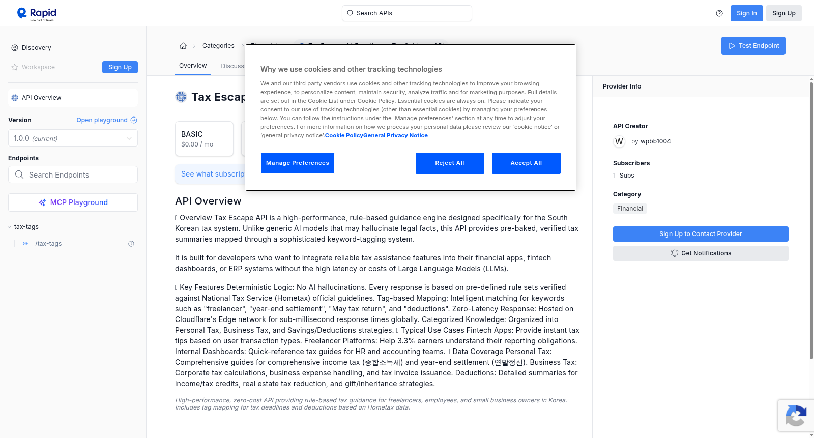 Tax Escape: AI-Free Korean Tax Guidance API 数据集图片