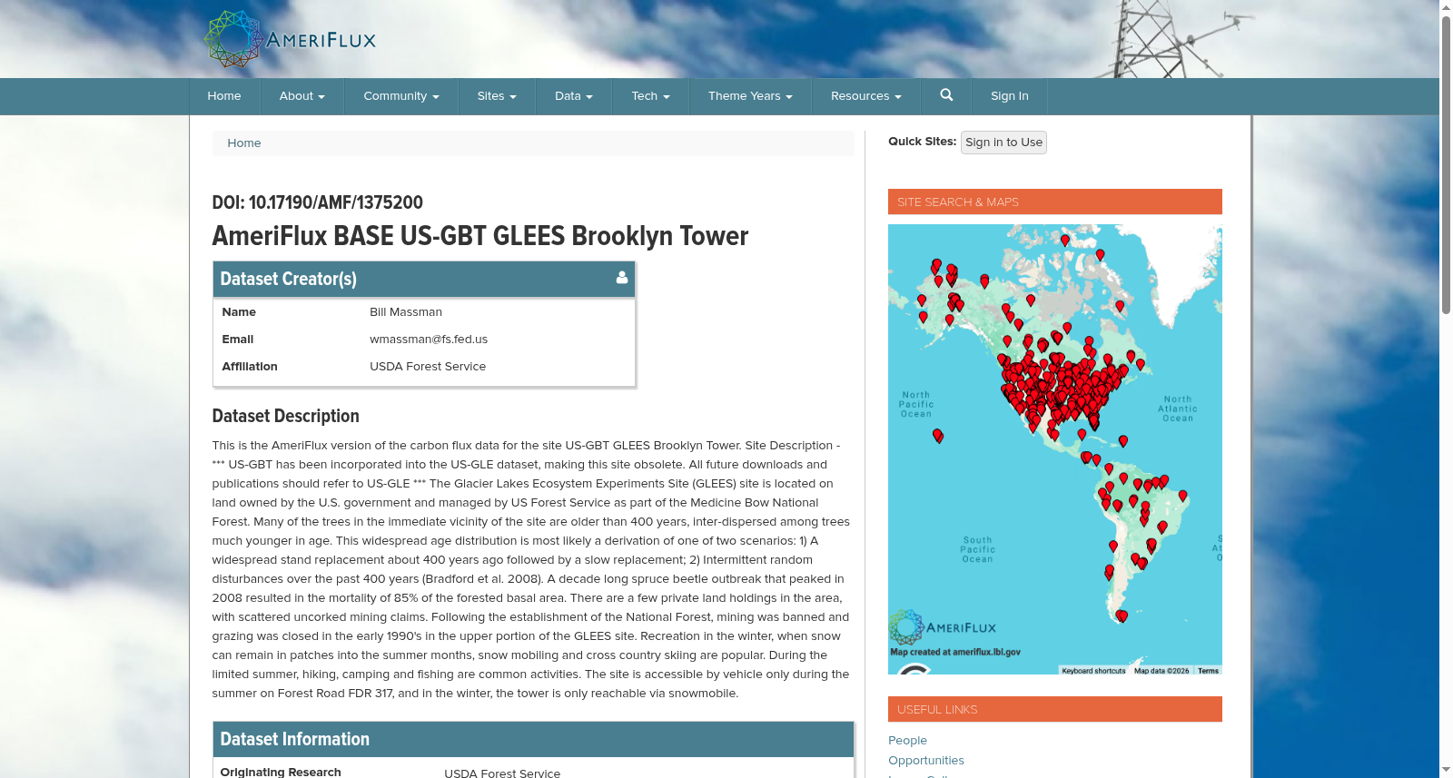 AmeriFlux US-GBT GLEES Brooklyn Tower 数据集图片