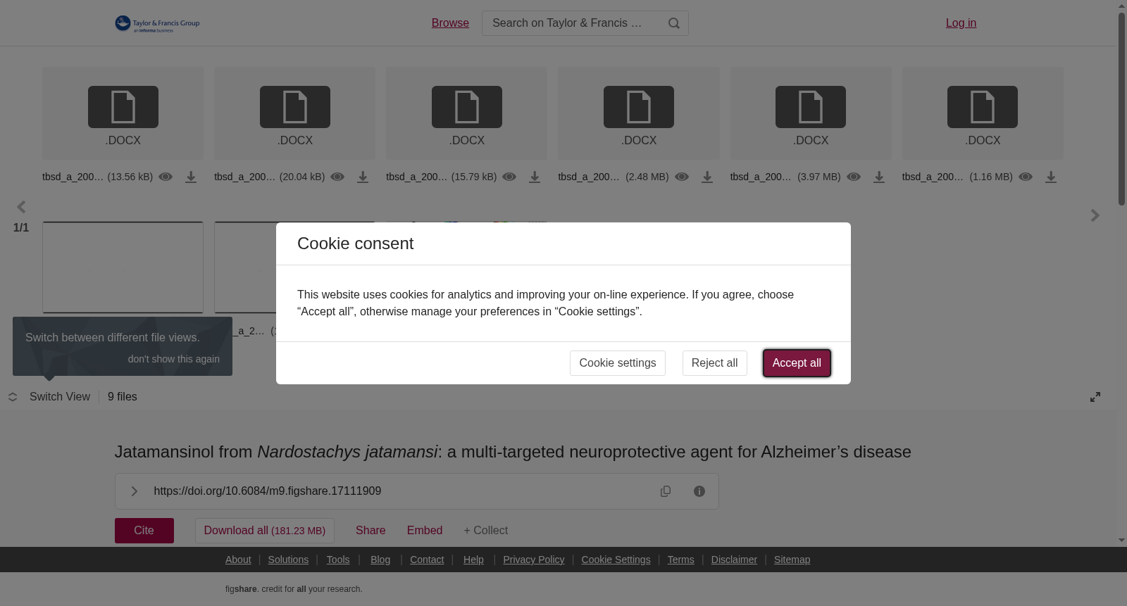 Jatamansinol from <i>Nardostachys jatamansi</i>: a multi-targeted neuroprotective agent for Alzheimer’s disease 数据集图片