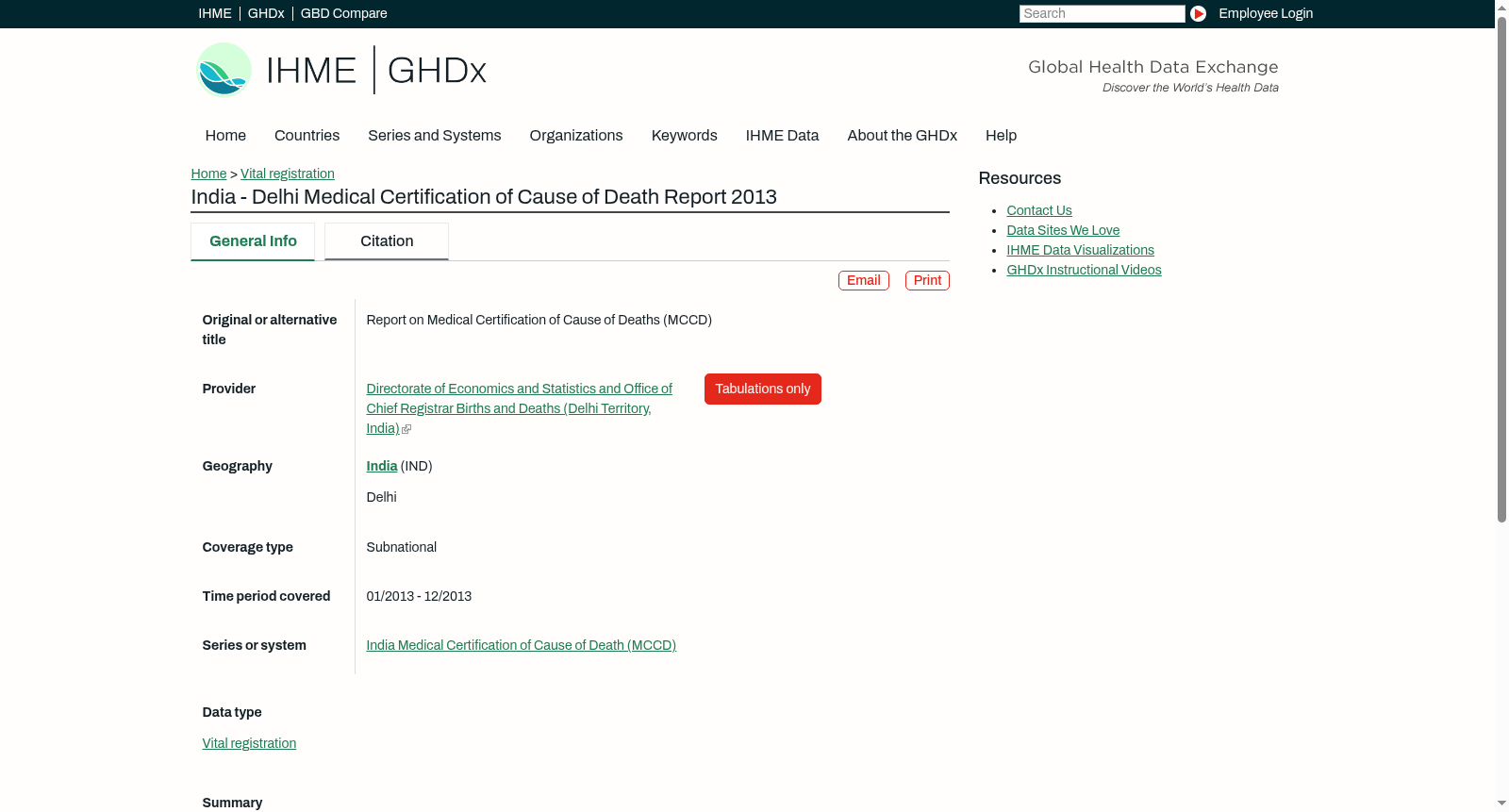 India - Delhi Medical Certification of Cause of Death Report 2013 数据集图片