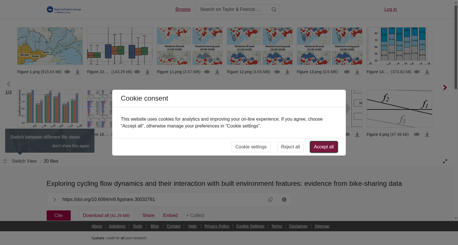Exploring cycling flow dynamics and their interaction with built environment features: evidence from bike-sharing data 数据集图片