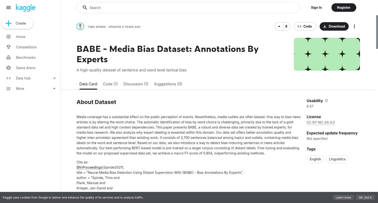 BABE - Media Bias Dataset: Annotations By Experts 数据集图片