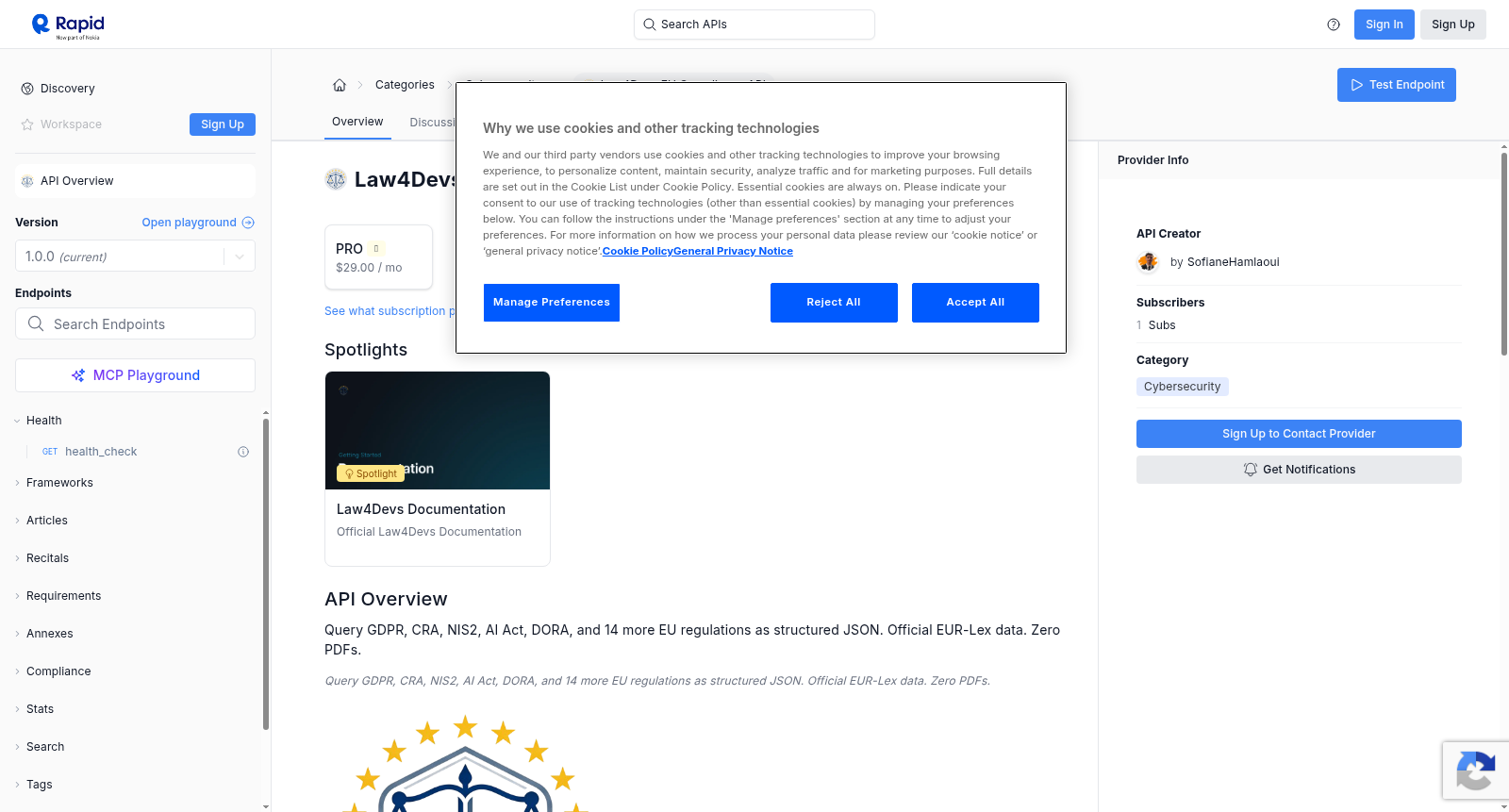 Law4Devs EU Compliance API 数据集图片
