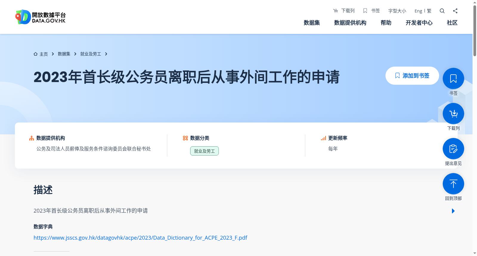 2023年首长级公务员离职后从事外间工作的申请 数据集图片