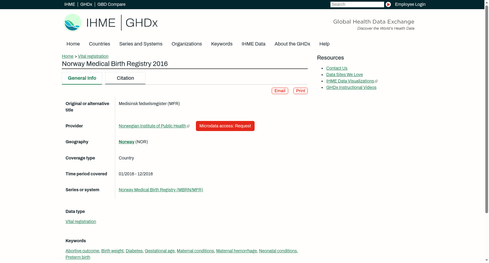 Norway Medical Birth Registry 2016 数据集图片