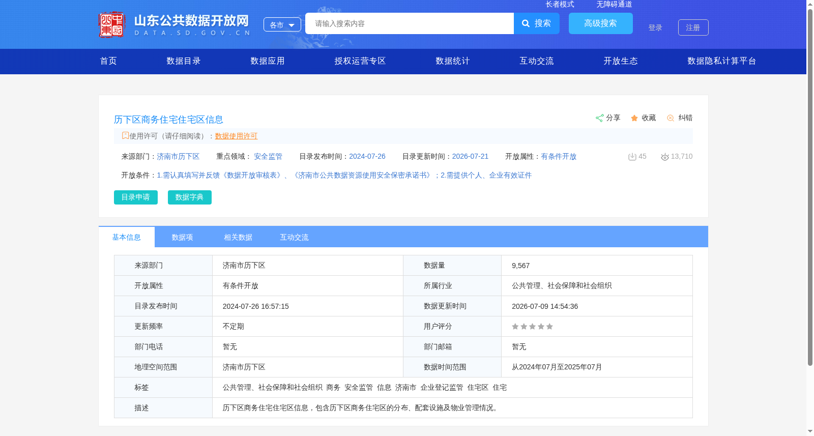 历下区商务住宅住宅区信息 数据集图片