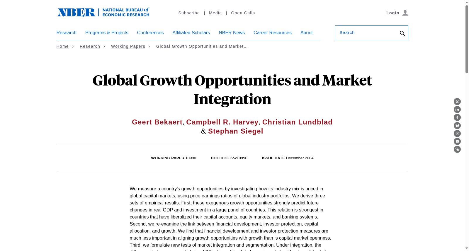 Global Growth Opportunities and Market Integration 数据集图片