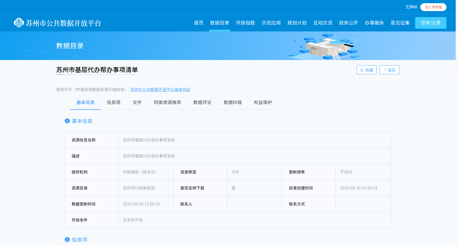 苏州市基层代办帮办事项清单 数据集图片