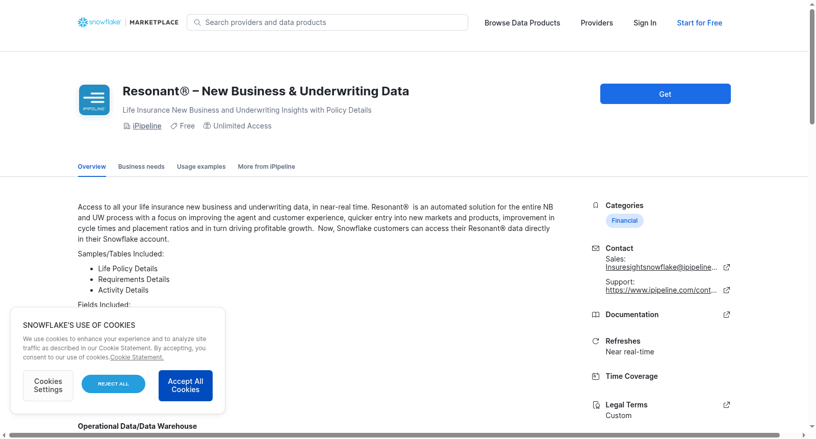 Resonant® – New Business & Underwriting Data 数据集图片