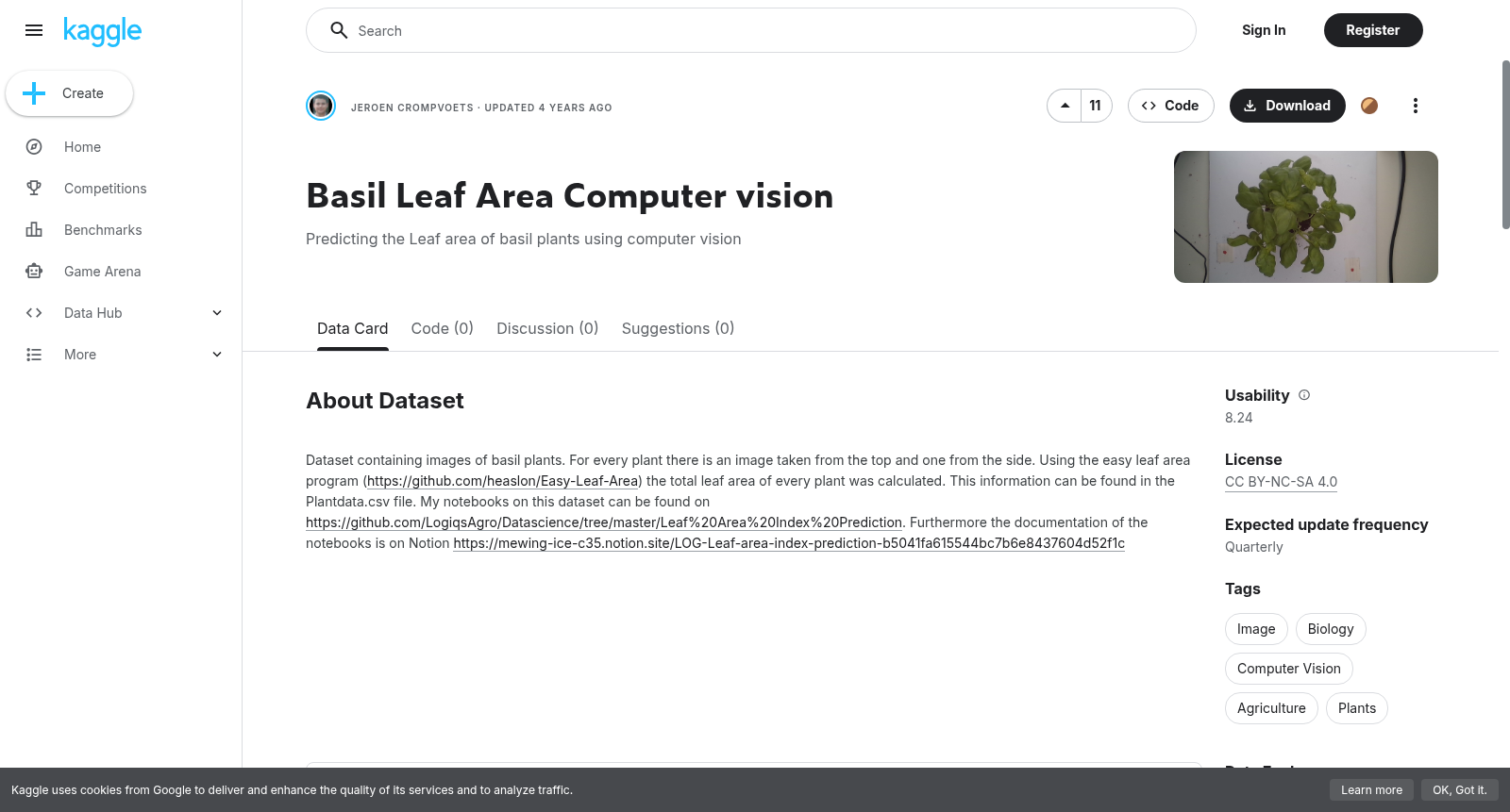 Basil Leaf Area Computer vision 数据集图片