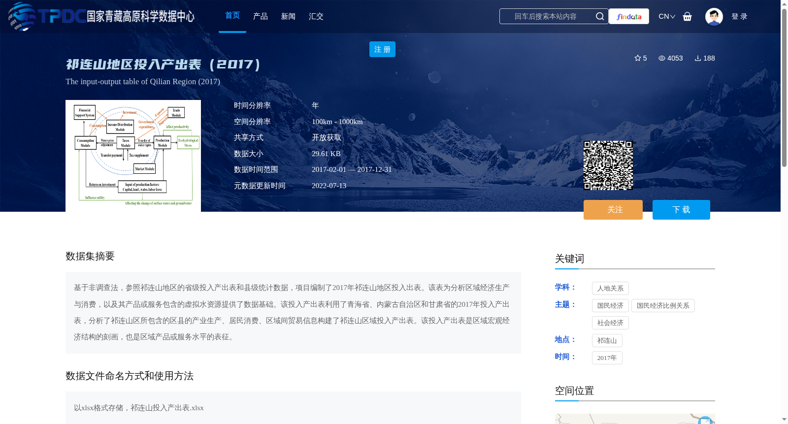 祁连山地区投入产出表（2017） 数据集图片