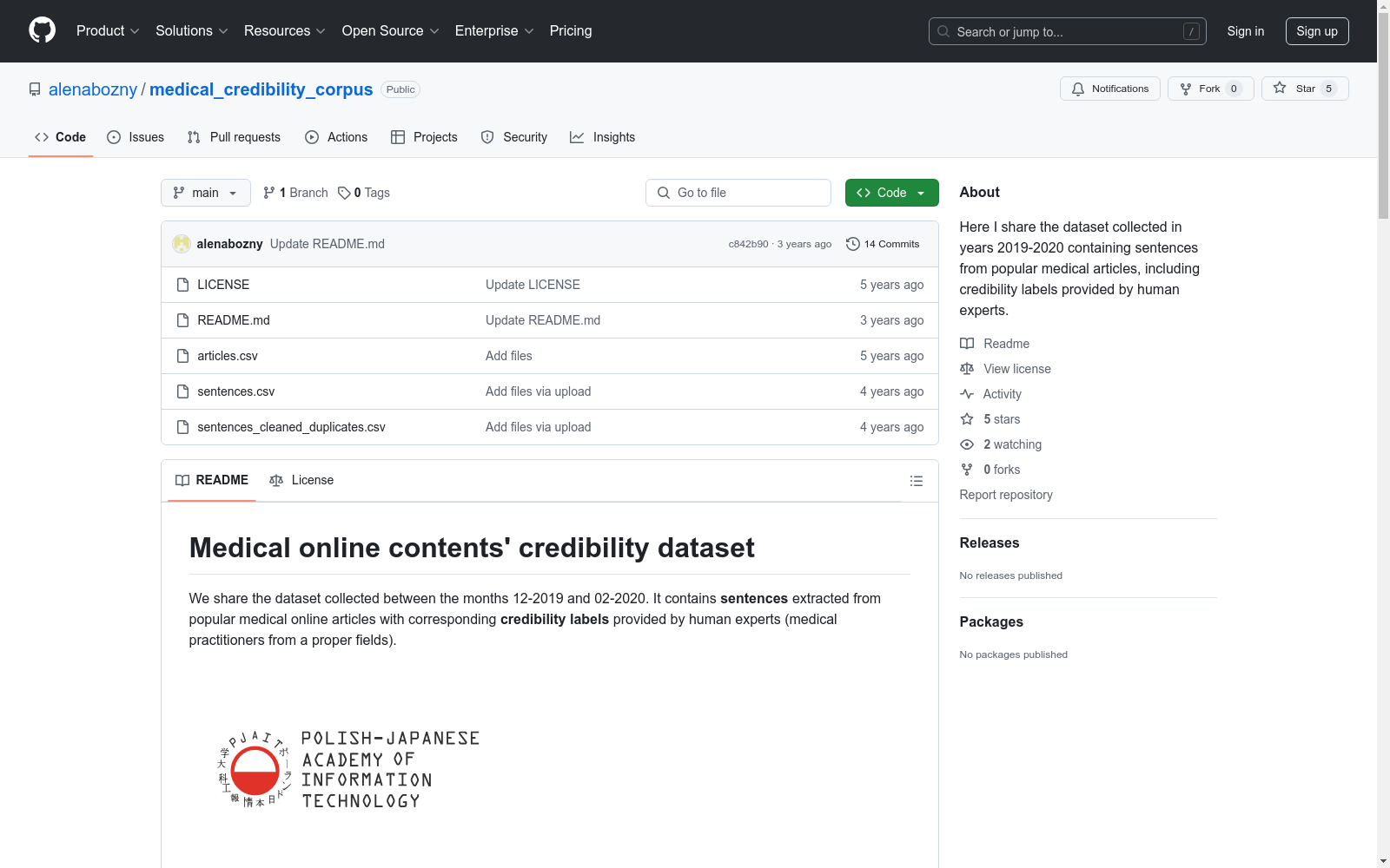 Medical online contents credibility dataset 数据集图片