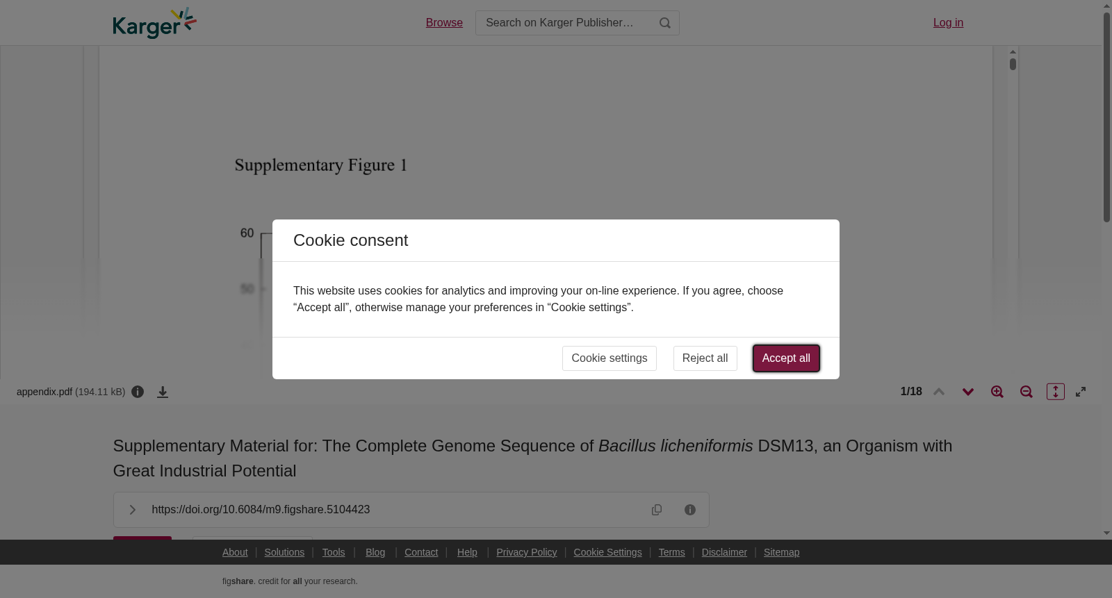 Supplementary Material for: The Complete Genome Sequence of <i> Bacillus licheniformis </i>DSM13, an Organism with Great Industrial Potential 数据集图片