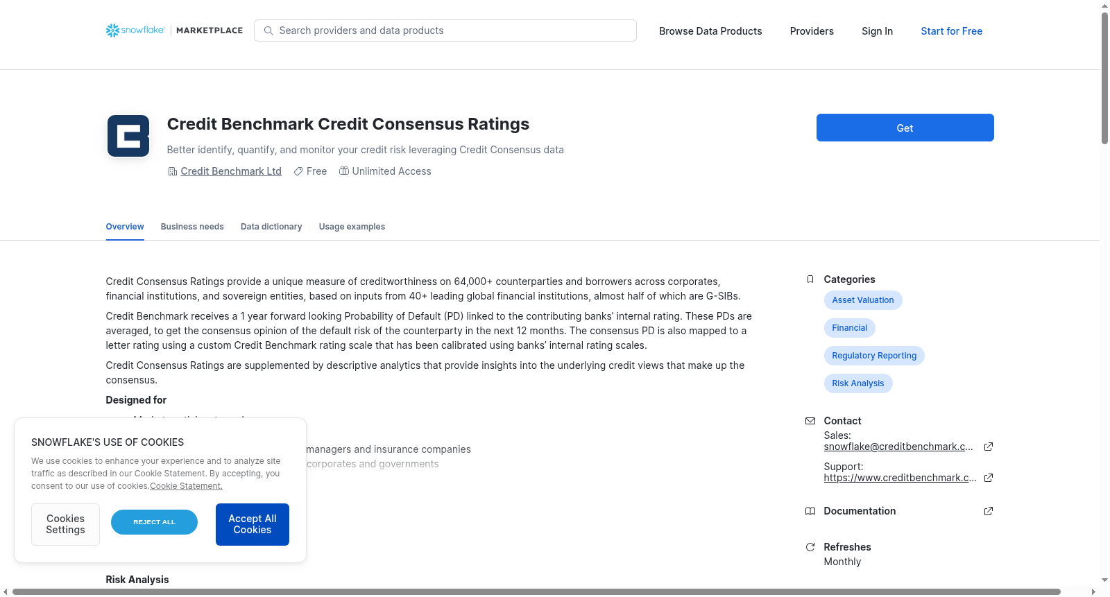 Credit Benchmark Credit Consensus Ratings 数据集图片
