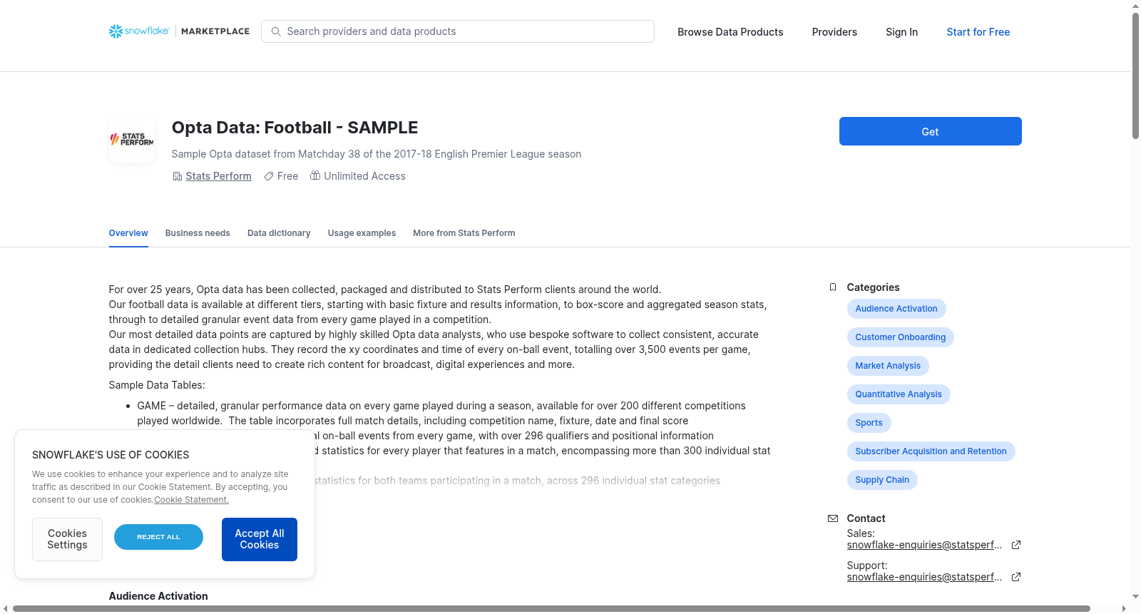 Opta Data: Football - SAMPLE 数据集图片