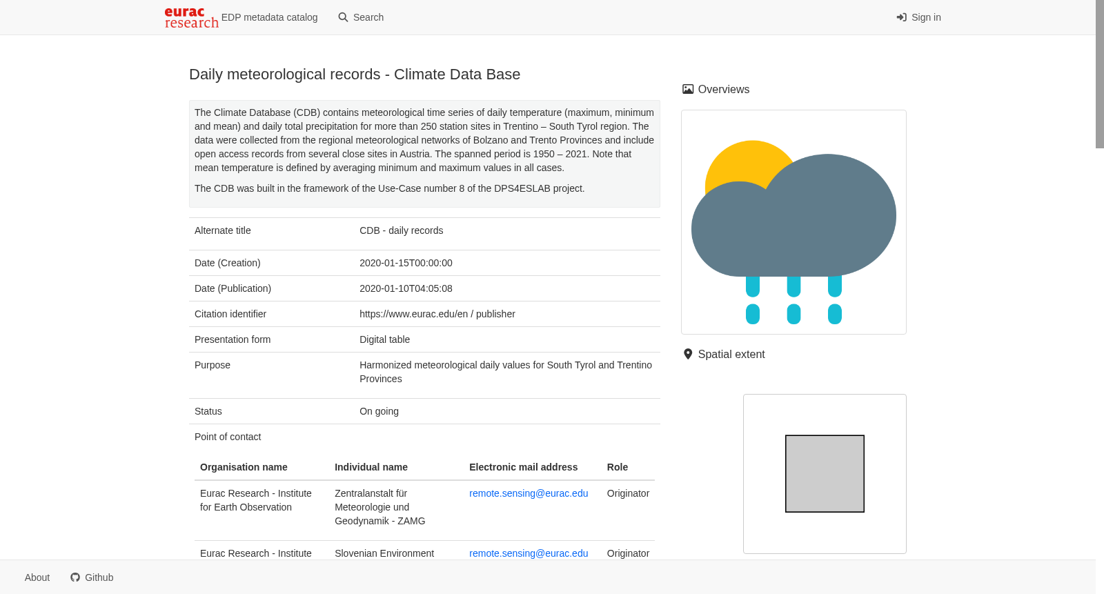 Daily meteorological records - Climate Data Base 数据集图片