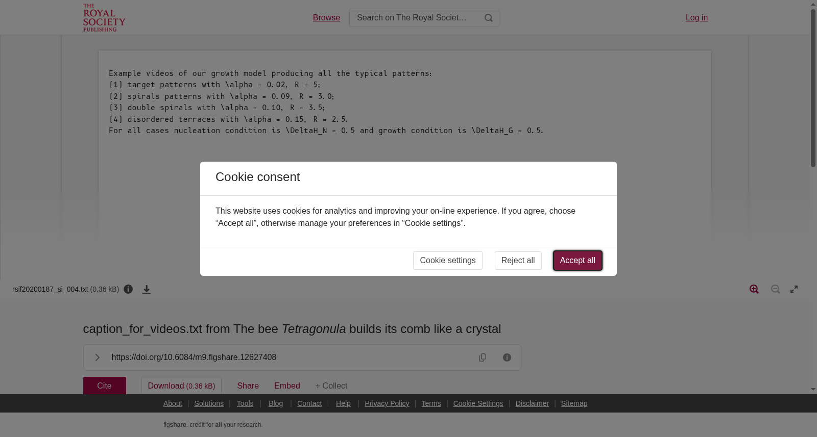 caption_for_videos.txt from The bee <i>Tetragonula</i> builds its comb like a crystal 数据集图片
