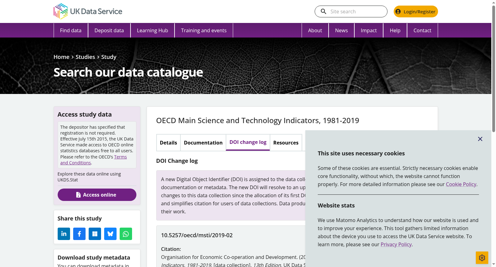 OECD Main Science and Technology Indicators, 1981-2019 数据集图片