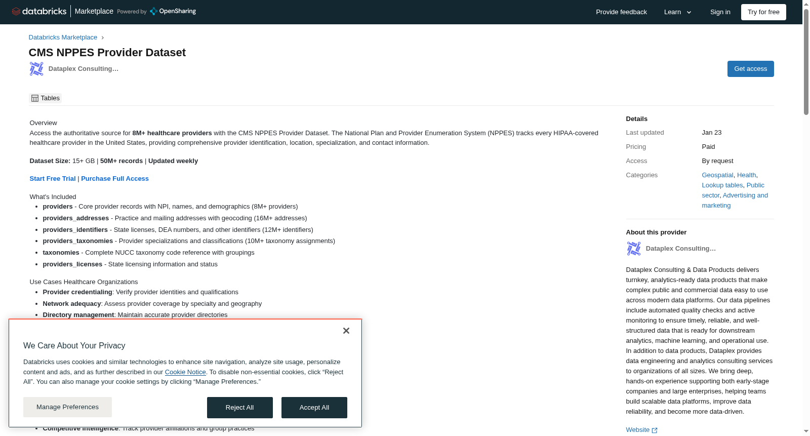 CMS NPPES Provider Dataset 数据集图片