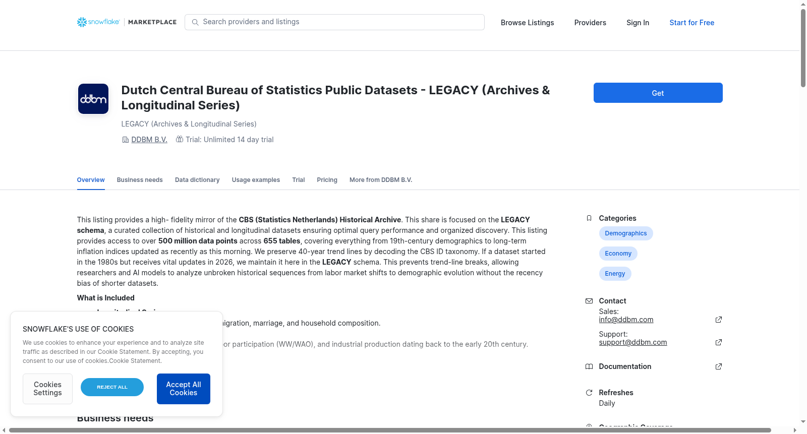 Dutch Central Bureau of Statistics Public Datasets - LEGACY (Archives & Longitudinal Series) 数据集图片