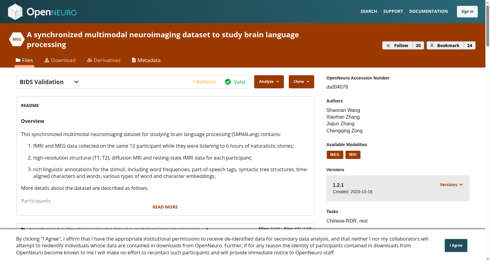 A synchronized multimodal neuroimaging dataset to study brain language processing 数据集图片