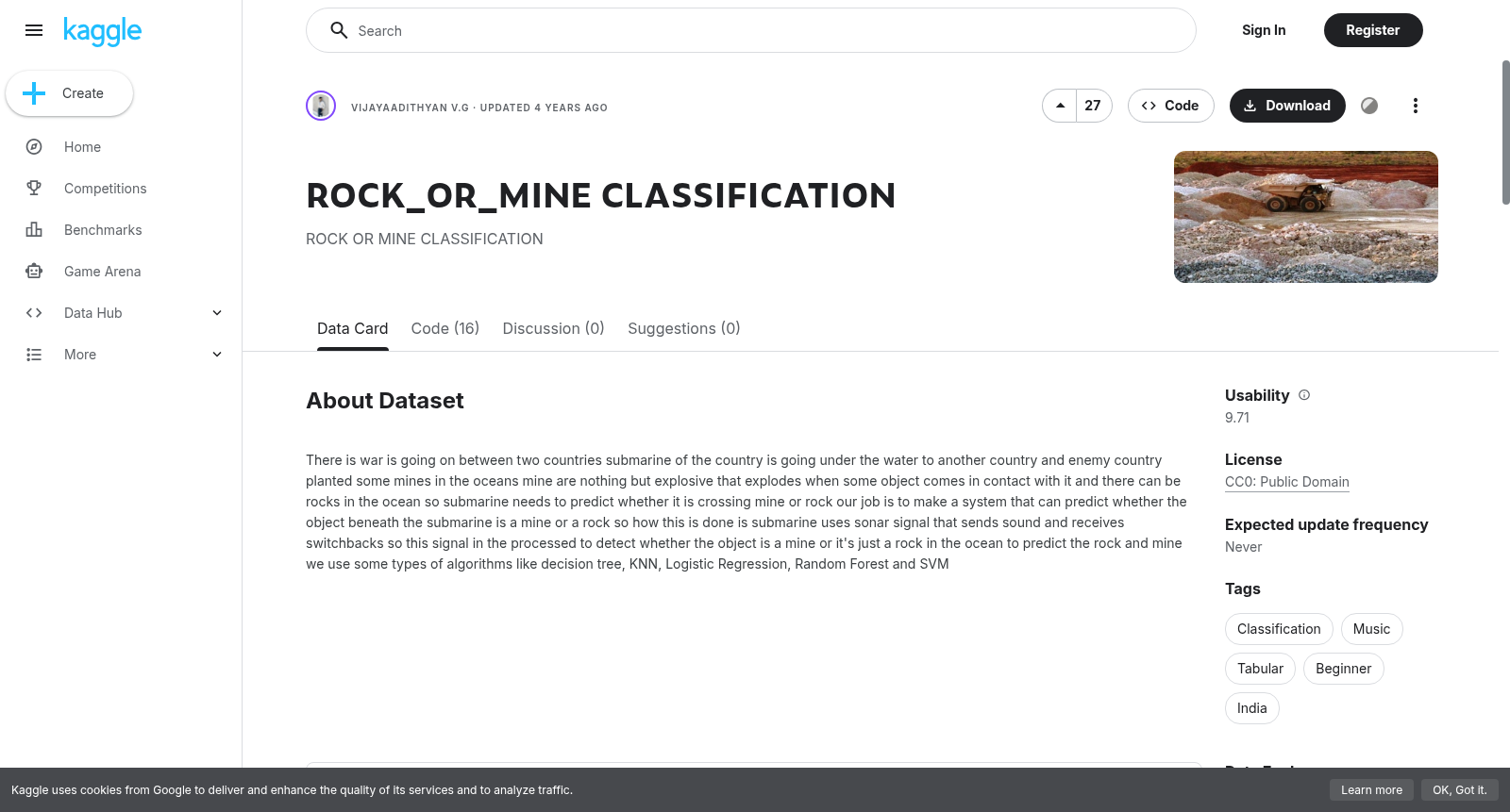 ROCK_OR_MINE CLASSIFICATION 数据集图片