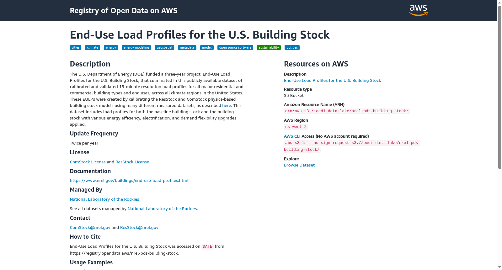 End-Use Load Profiles for the U.S. Building Stock 数据集图片