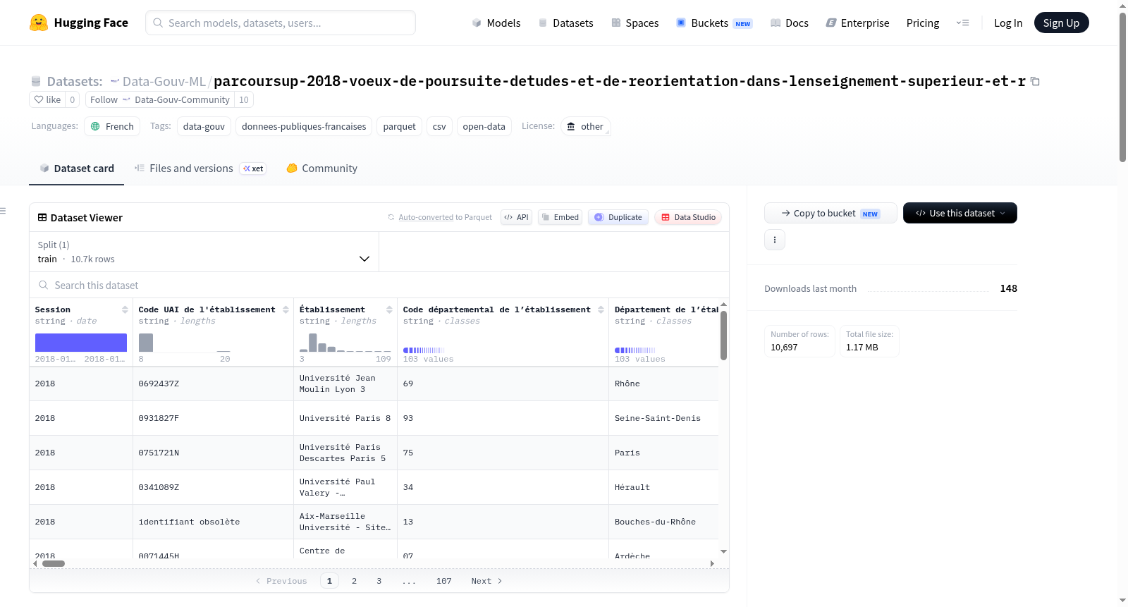 Data-Gouv-FR/parcoursup-2018-voeux-de-poursuite-detudes-et-de-reorientation-dans-lenseignement-superieur-et-r 数据集图片