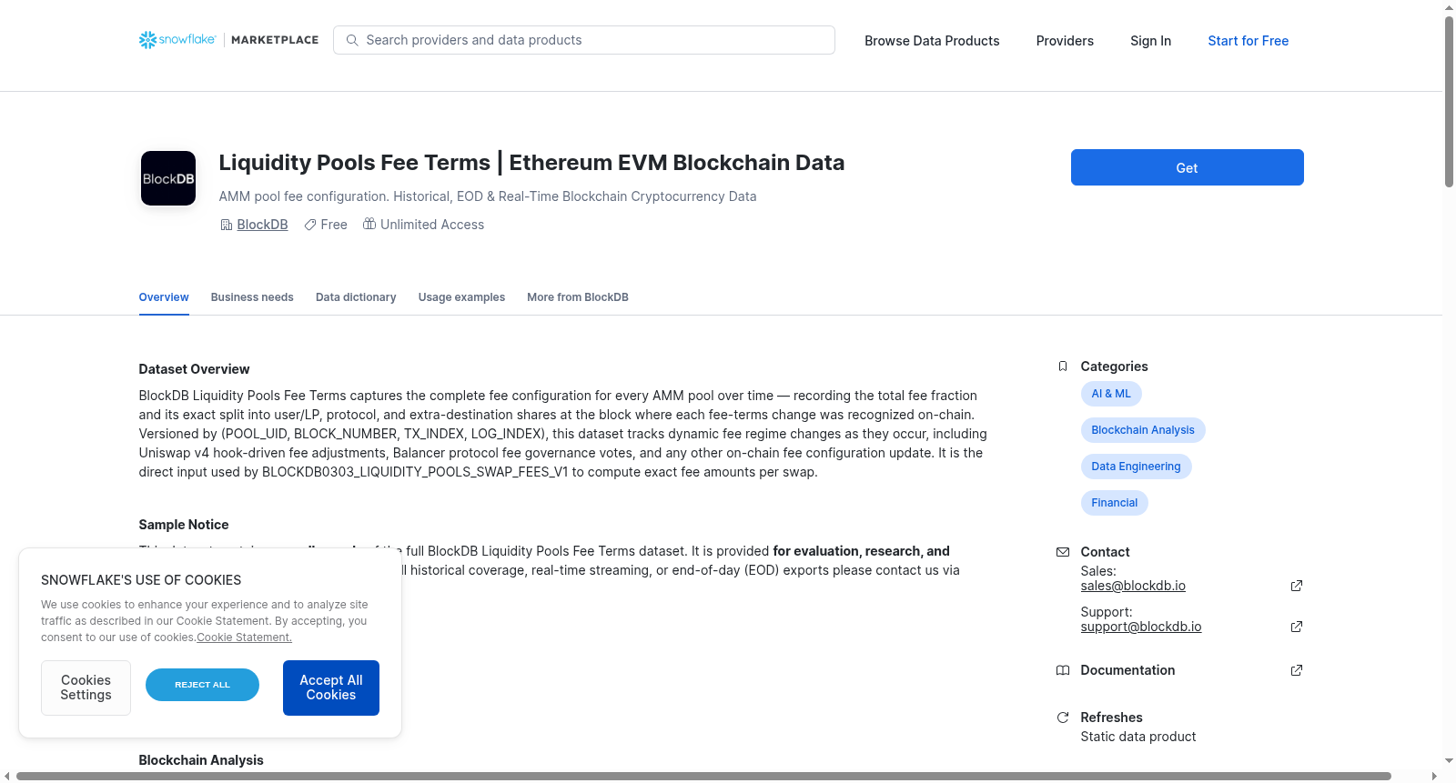 Liquidity Pools Fee Terms | Ethereum EVM Blockchain Data 数据集图片