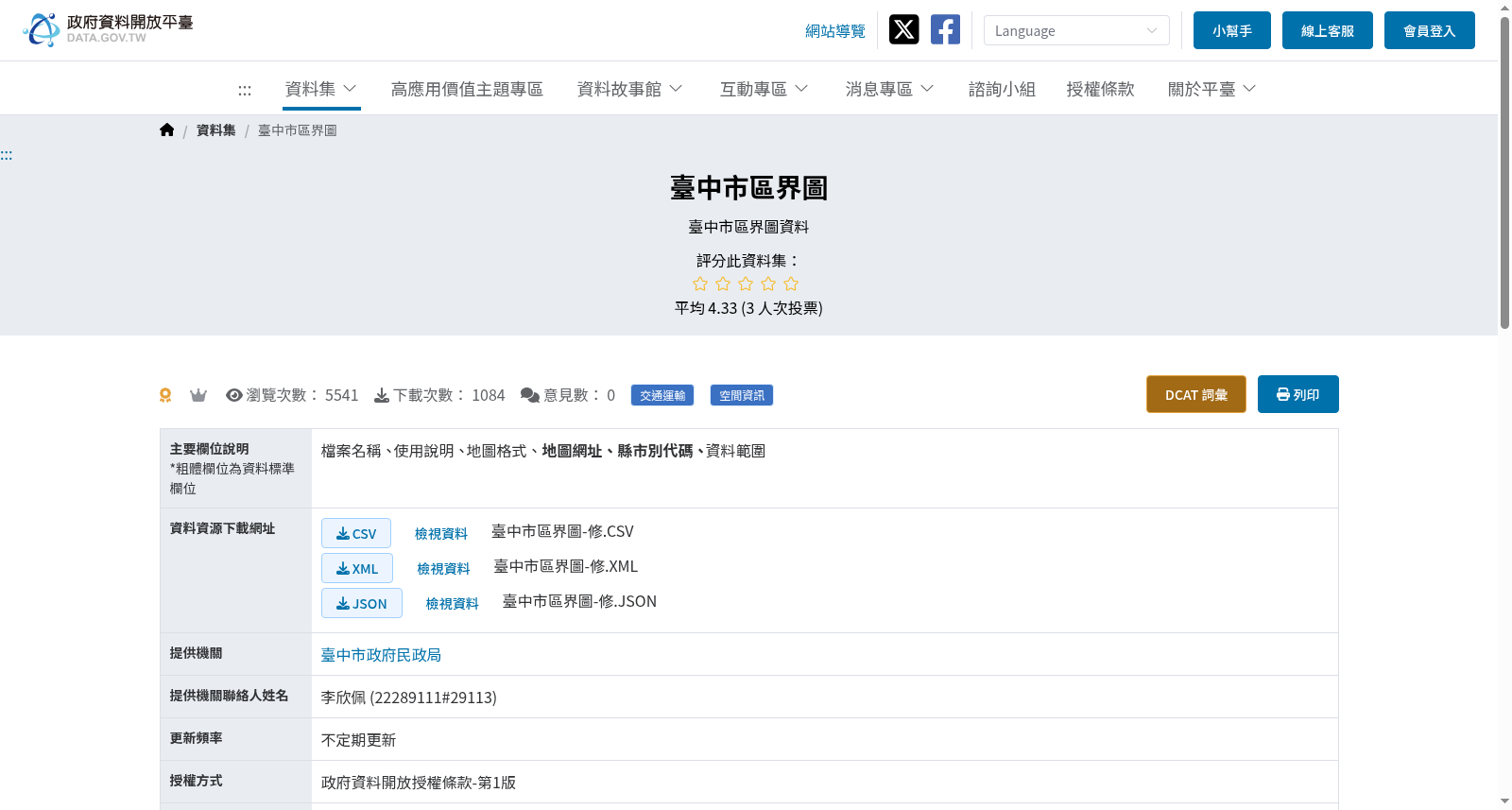 臺中市區界圖 数据集图片