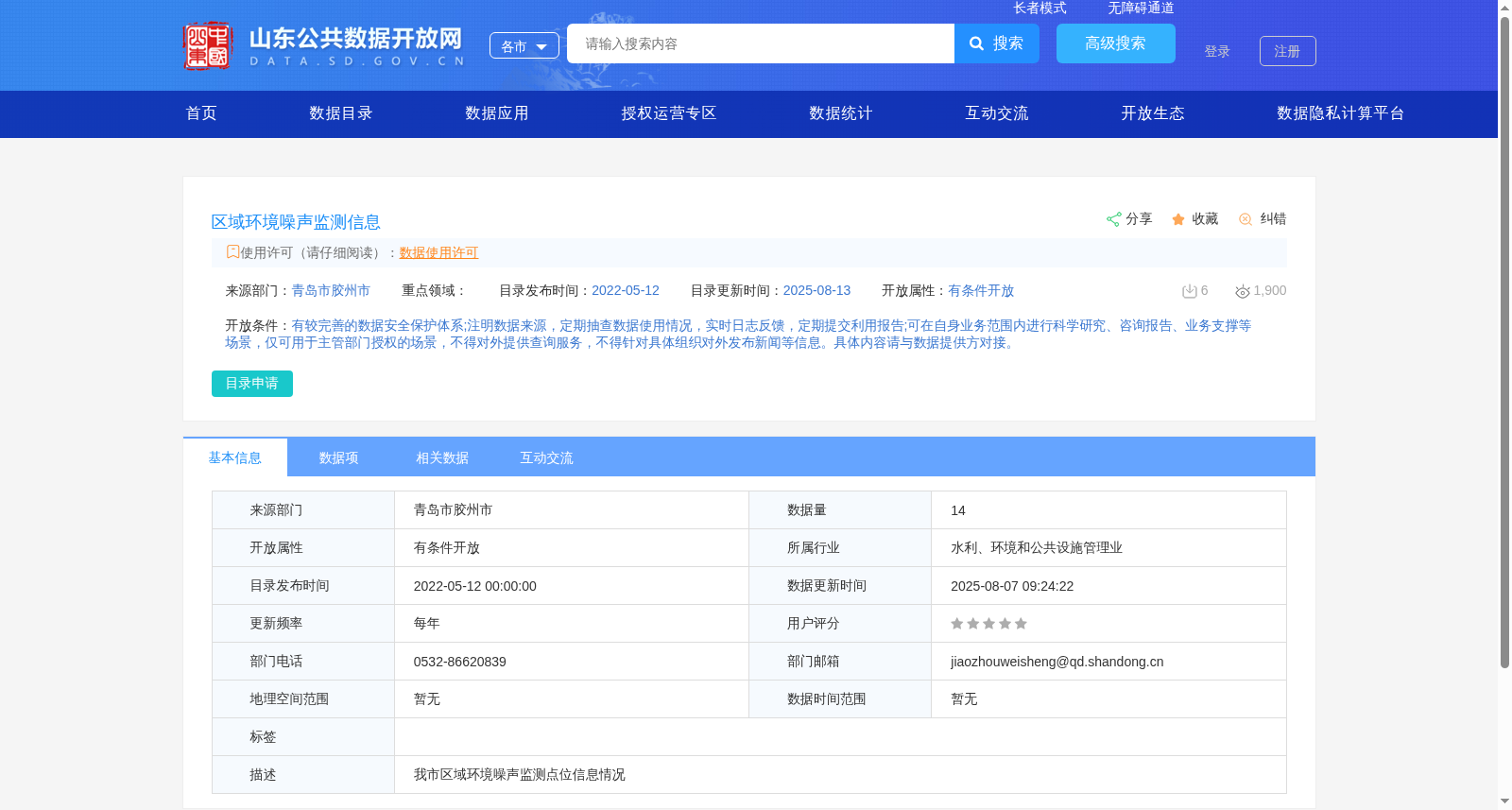 区域环境噪声监测信息 数据集图片