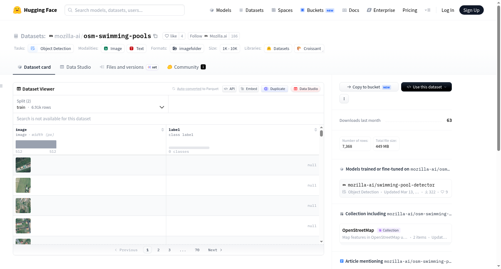 mozilla-ai/osm-swimming-pools 数据集图片