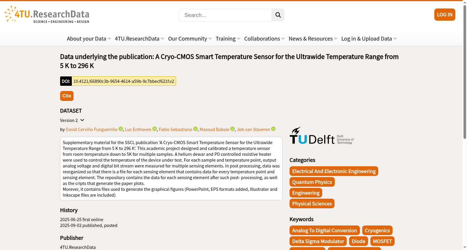 Data underlying the publication: A Cryo-CMOS Smart Temperature Sensor for the Ultrawide Temperature Range from 5 K to 296 K 数据集图片