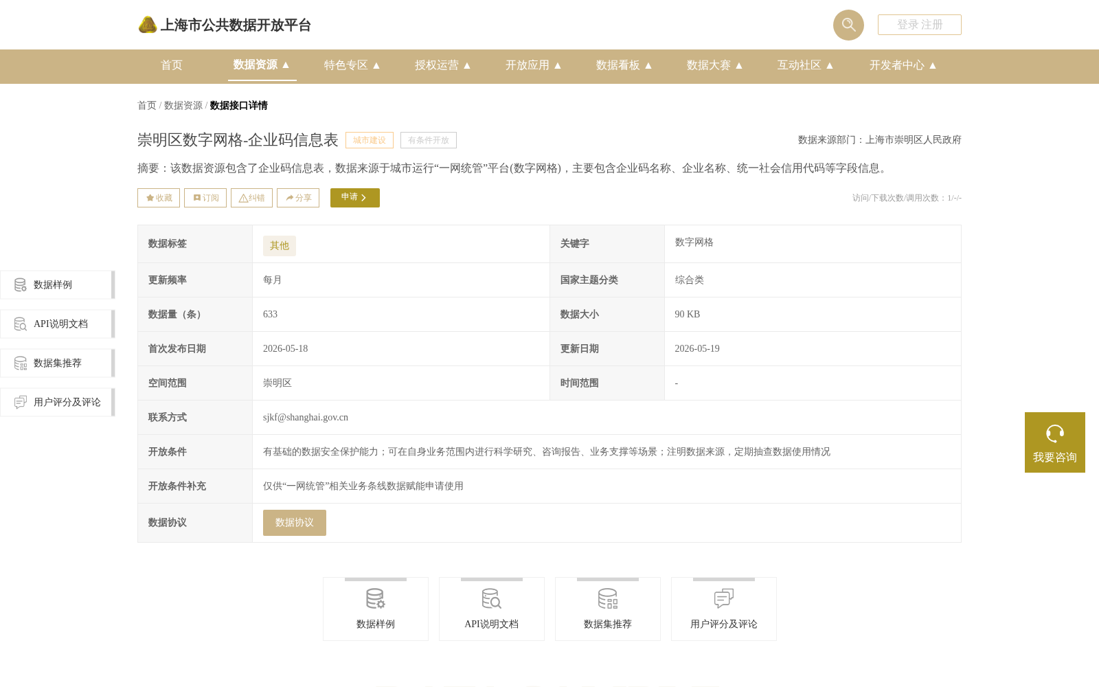崇明区数字网格-企业码信息表 数据集图片