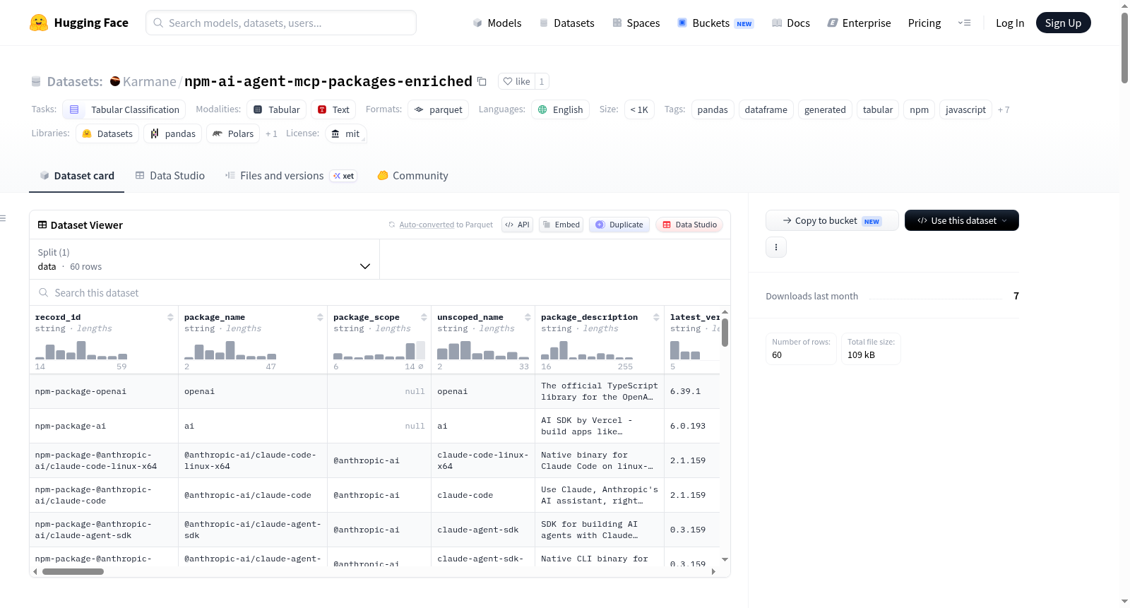 npm-ai-agent-mcp-packages-enriched 数据集图片