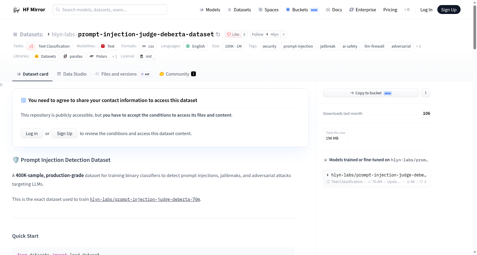 hlyn/prompt-injection-judge-deberta-dataset 数据集图片