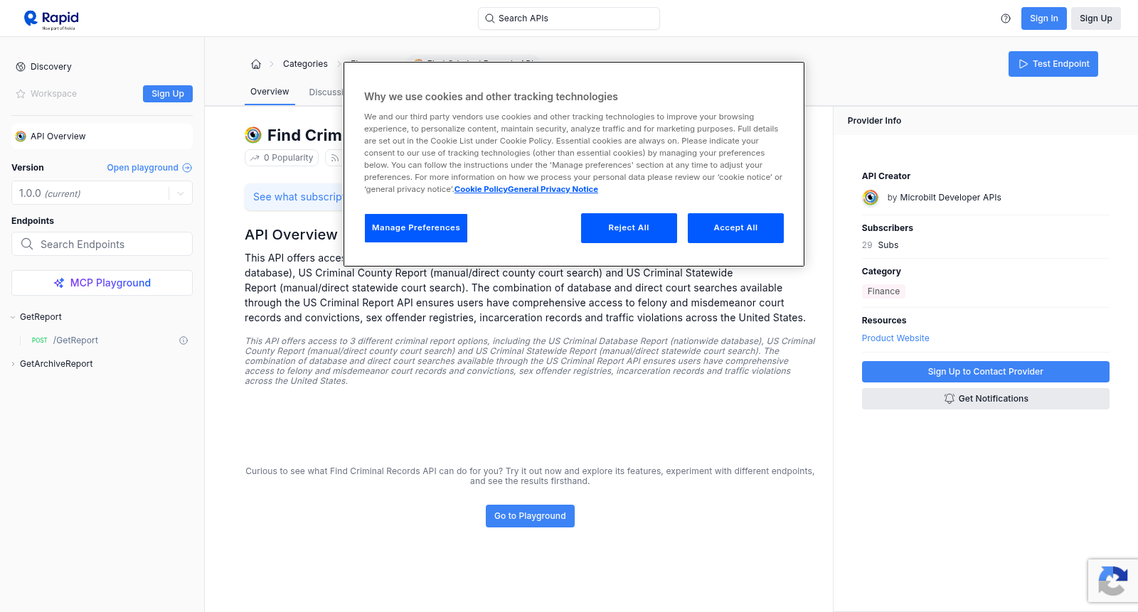Find Criminal Records API 数据集图片