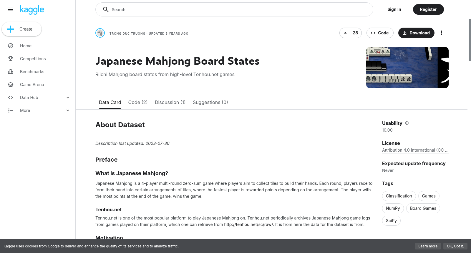 Japanese Mahjong Board States 数据集图片