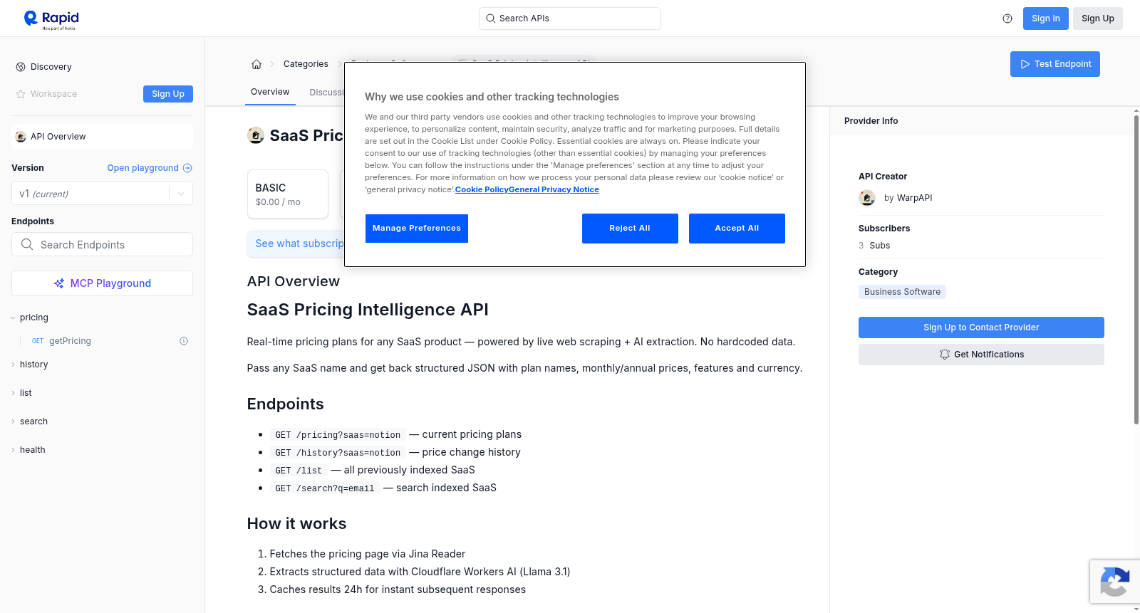 SaaS Pricing Intelligence API 数据集图片