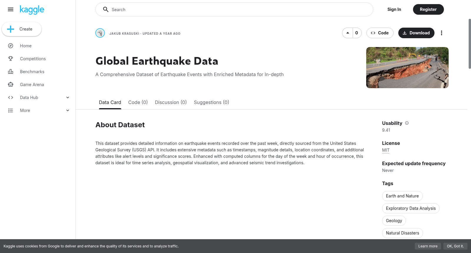 Global Earthquake Data 数据集图片