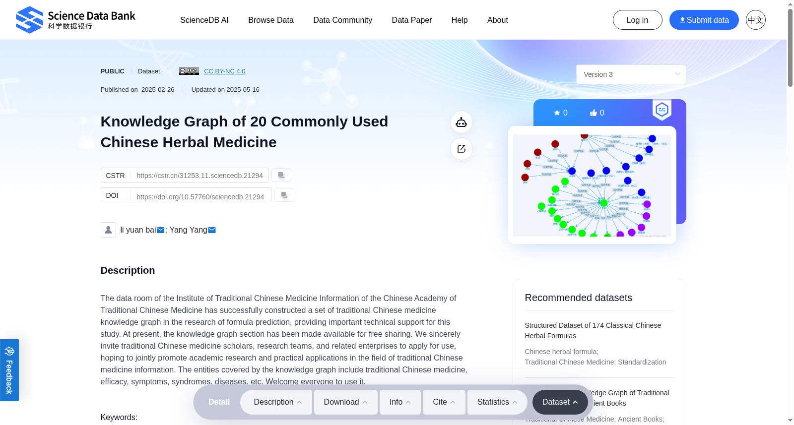 Knowledge Graph of 20 Commonly Used Chinese Herbal Medicine 数据集图片