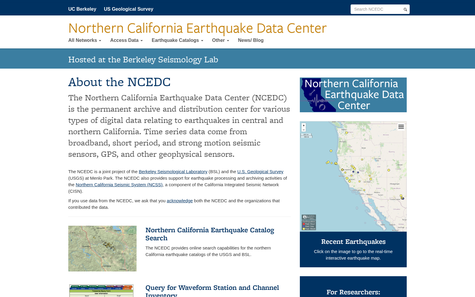 Northern California Earthquake Data Center 数据集图片