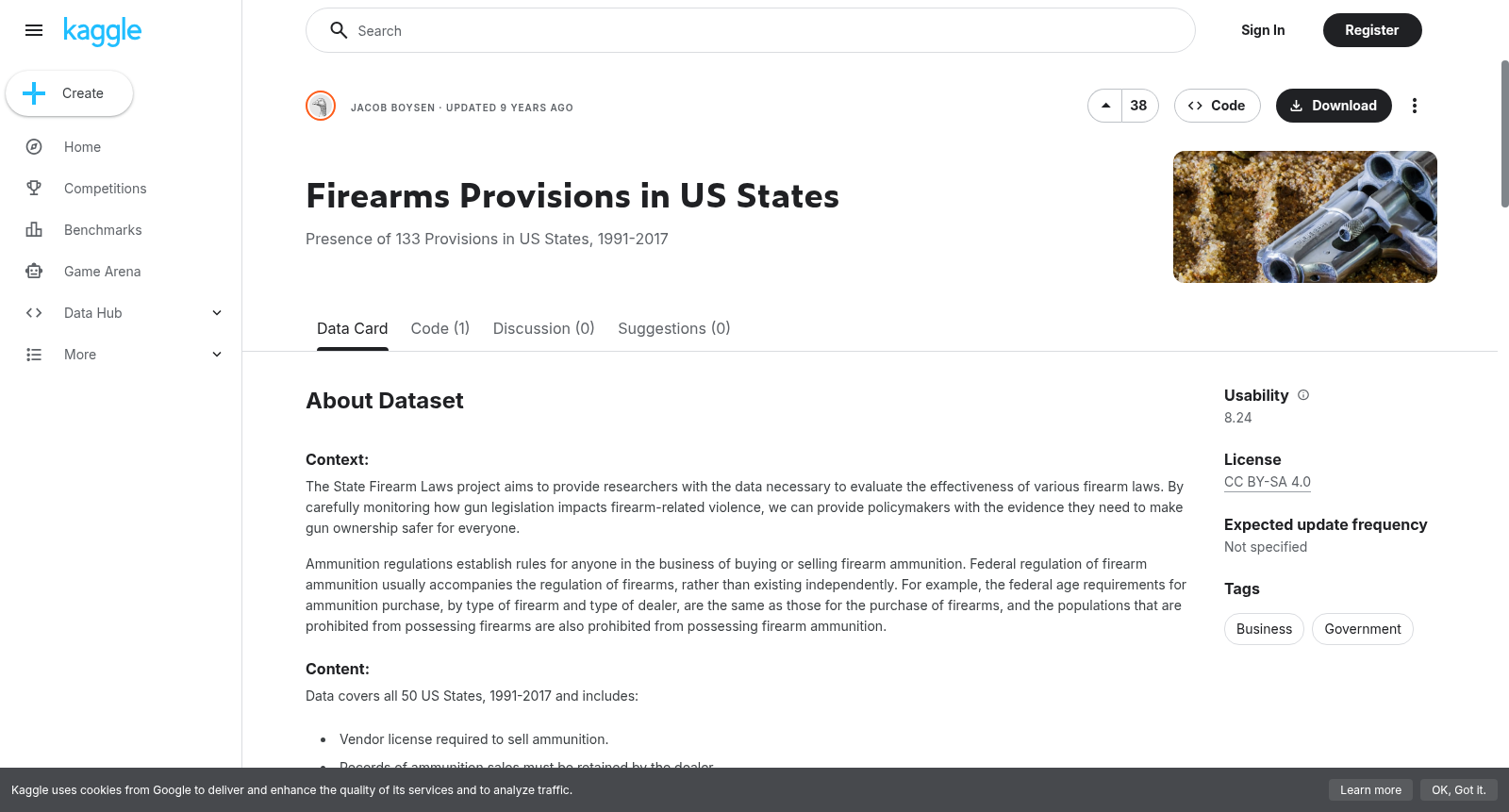 Firearms Provisions in US States 数据集图片