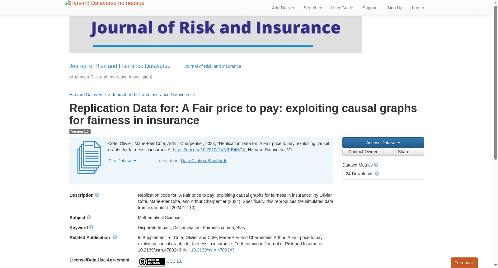 Replication Data for: A Fair price to pay: exploiting causal graphs for fairness in insurance 数据集图片