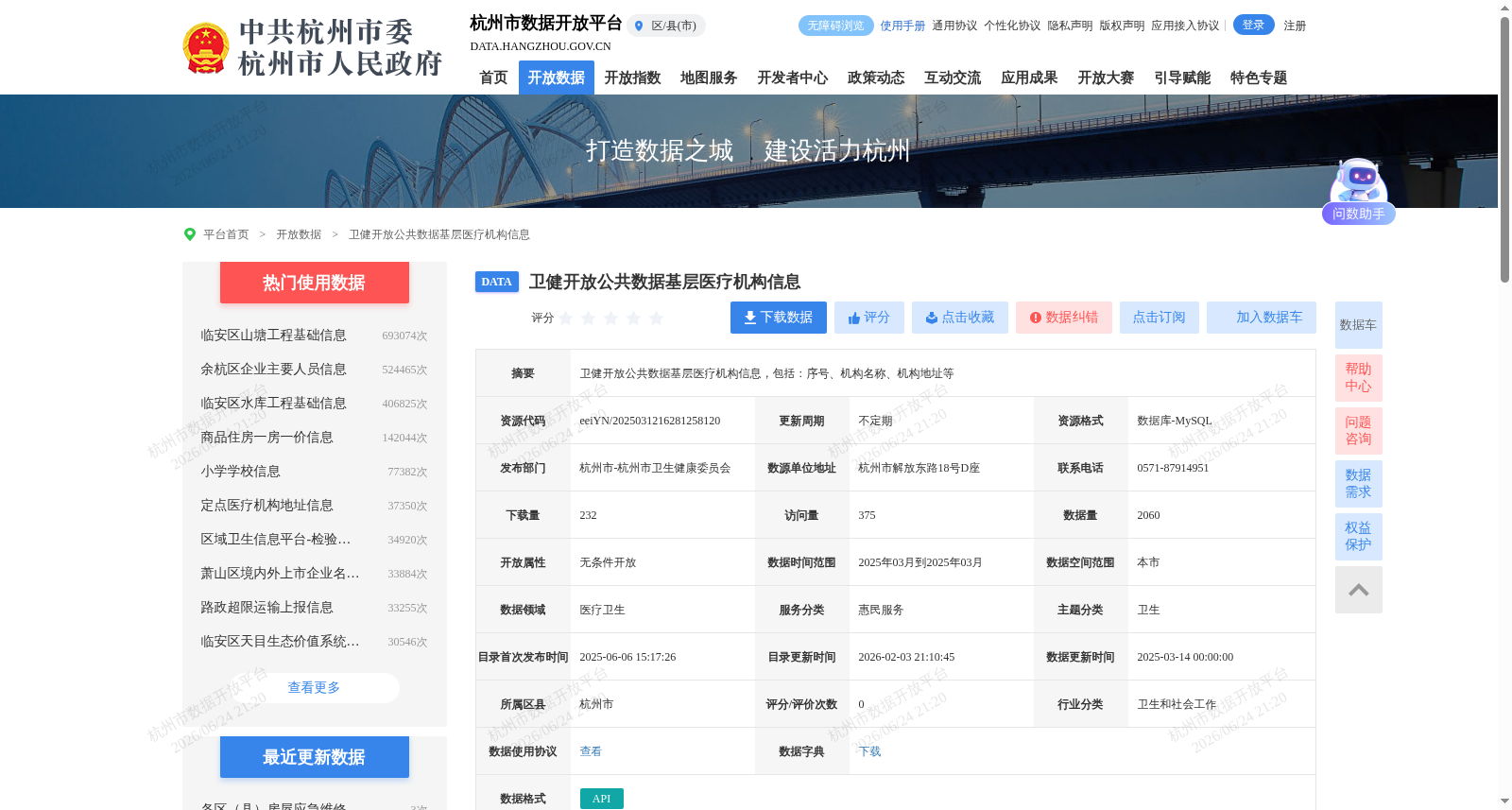 卫健开放公共数据基层医疗机构信息 数据集图片